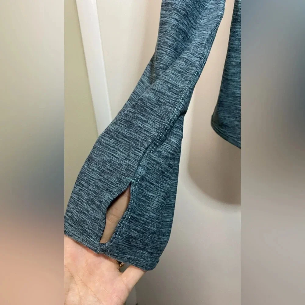 NWT Yogalicious Lux Heather Blue Flared Bottom Zip Up Size XXL